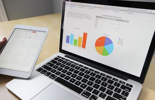 charts on a laptop