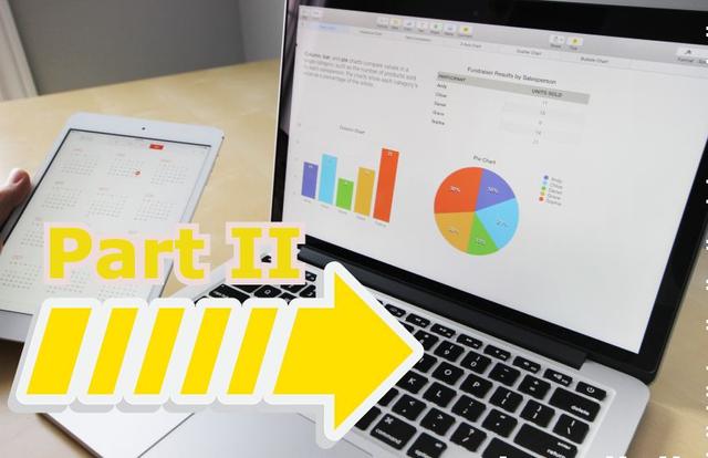graphs on a laptop with "part two" over it