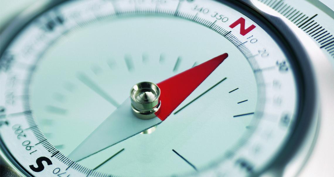 closeup of a compass