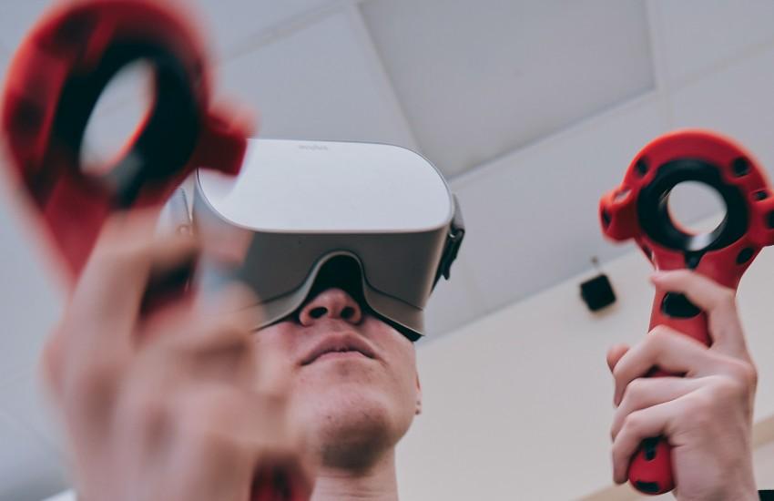 Man using VR headset