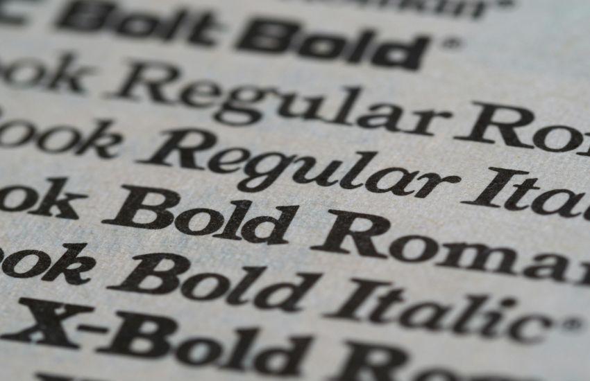 font samples in a book