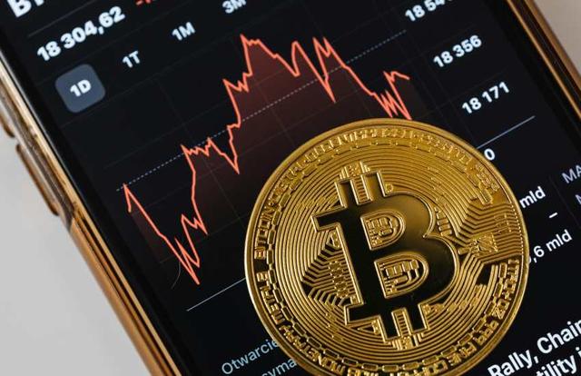 bitcoin price chart with metal fake bitcoin